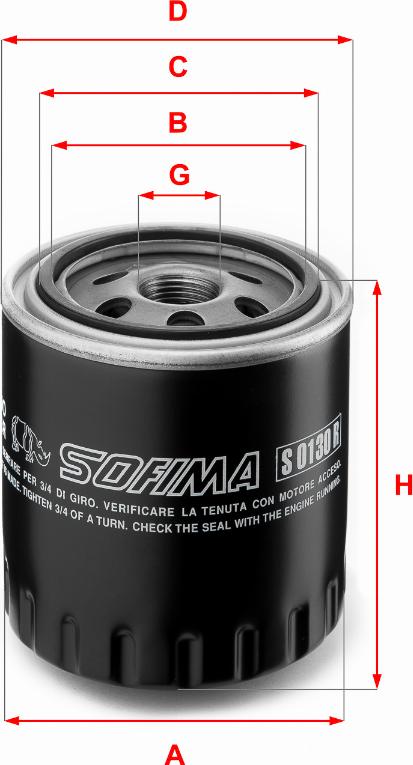 Sofima S 0130 R - Масляный фильтр autospares.lv