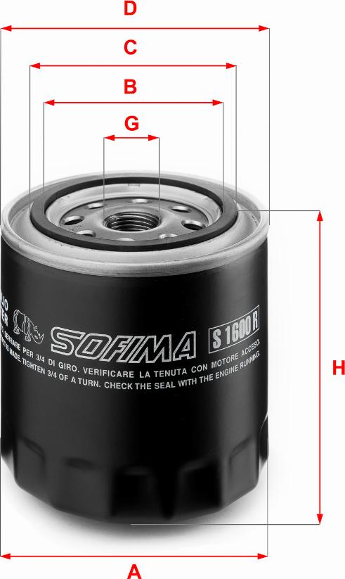 Sofima S 1600 R - Масляный фильтр autospares.lv