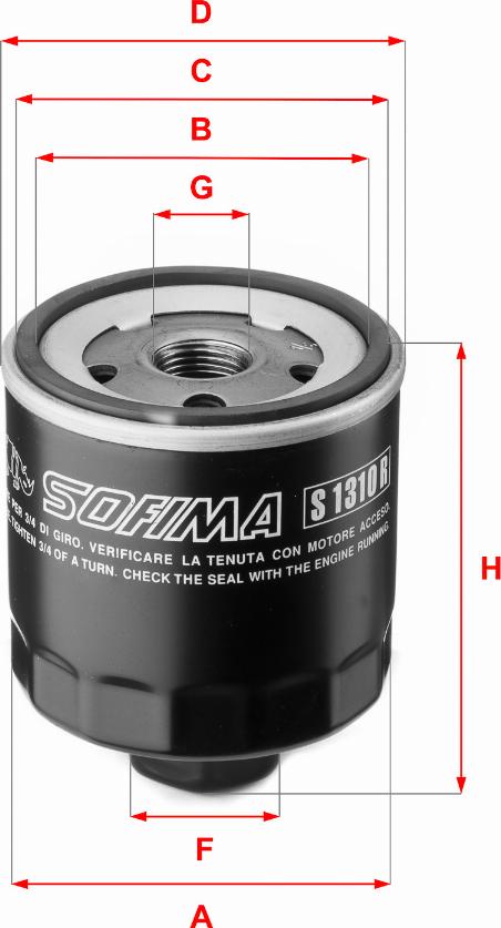 Sofima S 1310 R - Масляный фильтр autospares.lv