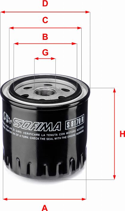 Sofima S 8170 R - Масляный фильтр autospares.lv