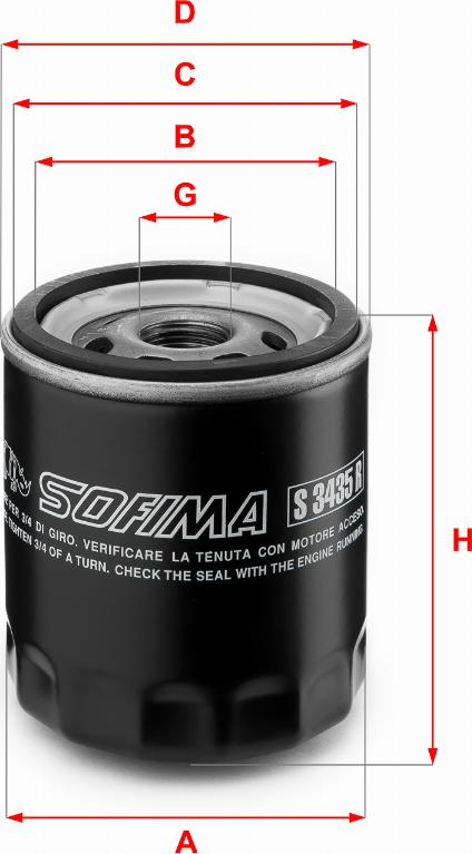 Sofima S 3435 R - Масляный фильтр autospares.lv