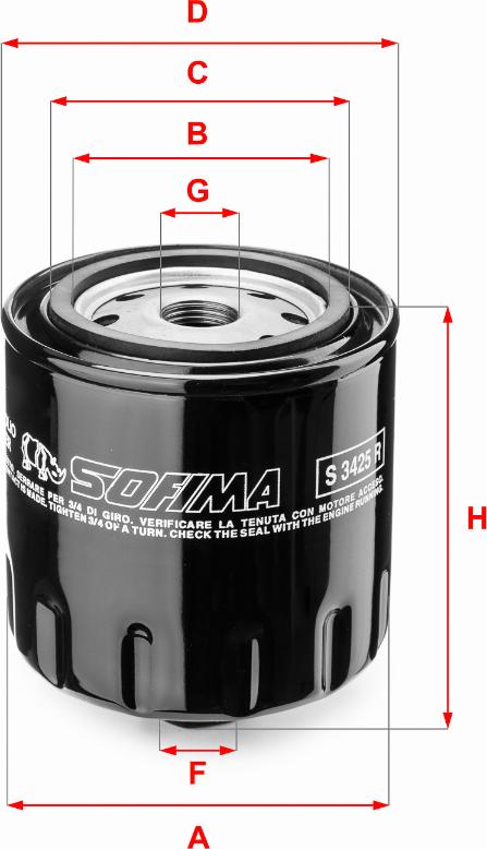 Sofima S 3425 R - Масляный фильтр autospares.lv