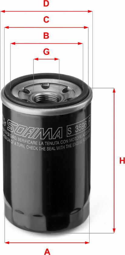 Sofima S 3596 R - Масляный фильтр autospares.lv