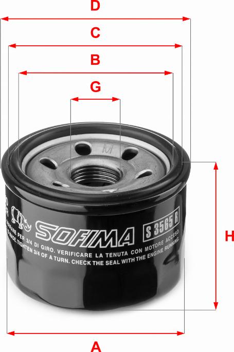 Sofima S 3565 R - Масляный фильтр autospares.lv