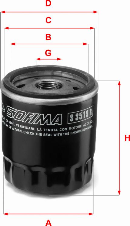 Sofima S 3519 R - Масляный фильтр autospares.lv