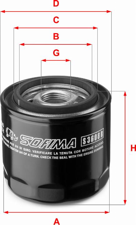 Sofima S 3608 R - Масляный фильтр autospares.lv
