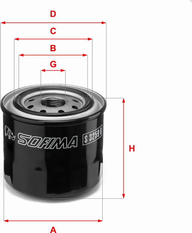 Sofima S 3259 R - Масляный фильтр autospares.lv