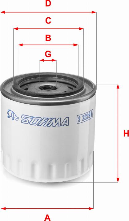 Sofima S 2329 R - Масляный фильтр autospares.lv