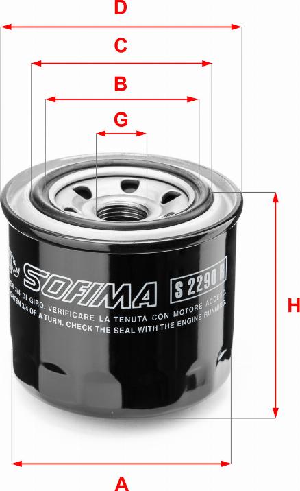 Sofima S 2290 R - Масляный фильтр autospares.lv