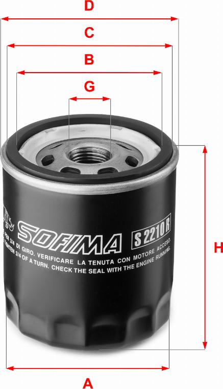 Sofima S 2210 R - Масляный фильтр autospares.lv