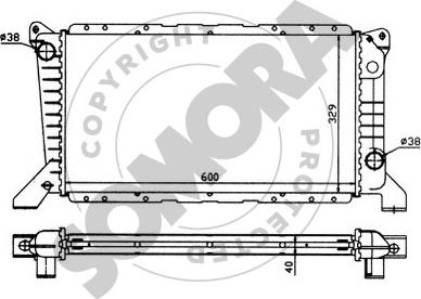 Somora 094340 - Радиатор, охлаждение двигателя autospares.lv