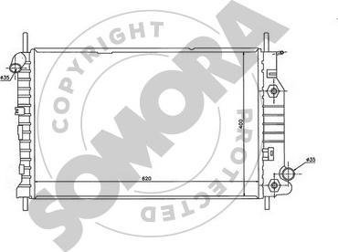 Somora 095040A - Радиатор, охлаждение двигателя autospares.lv