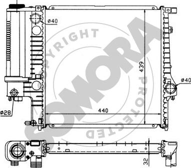 Somora 040346 - Радиатор, охлаждение двигателя autospares.lv