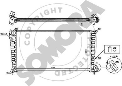 Somora 054140 - Радиатор, охлаждение двигателя autospares.lv