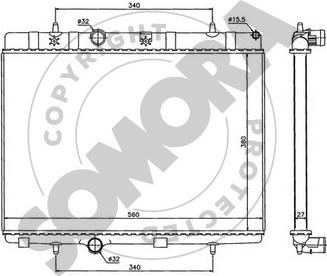 Somora 050440B - Радиатор, охлаждение двигателя autospares.lv