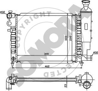 Somora 050240B - Радиатор, охлаждение двигателя autospares.lv