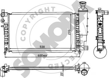 Somora 050242 - Радиатор, охлаждение двигателя autospares.lv