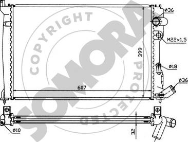 Somora 052144 - Радиатор, охлаждение двигателя autospares.lv