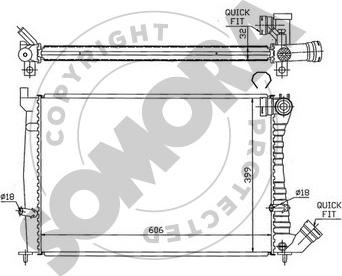 Somora 052240F - Радиатор, охлаждение двигателя autospares.lv