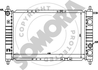 Somora 060040 - Радиатор, охлаждение двигателя autospares.lv