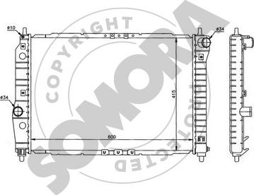 Somora 061140A - Радиатор, охлаждение двигателя autospares.lv