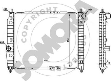 Somora 061140 - Радиатор, охлаждение двигателя autospares.lv
