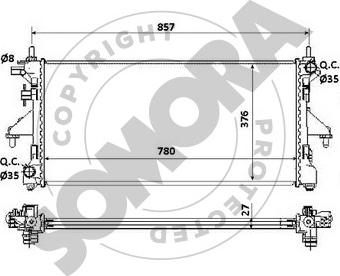 Somora 084240C - Радиатор, охлаждение двигателя autospares.lv