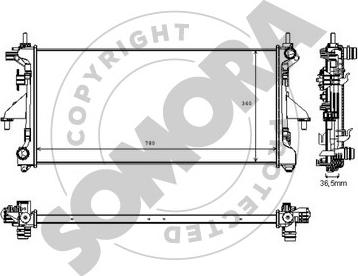 Somora 084240D - Радиатор, охлаждение двигателя autospares.lv