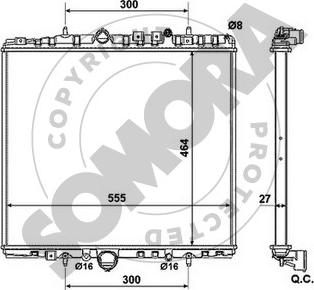 Somora 085140A - Радиатор, охлаждение двигателя autospares.lv