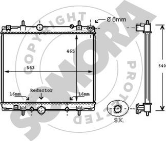 Somora 085140C - Радиатор, охлаждение двигателя autospares.lv