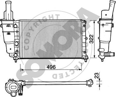 Somora 081243 - Радиатор, охлаждение двигателя autospares.lv