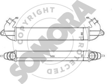 Somora 088045 - Интеркулер, теплообменник турбины autospares.lv