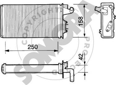 Somora 082050 - Теплообменник, отопление салона autospares.lv