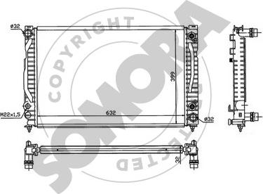 Somora 021340E - Радиатор, охлаждение двигателя autospares.lv