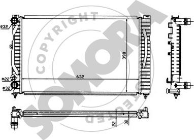 Somora 021341 - Радиатор, охлаждение двигателя autospares.lv