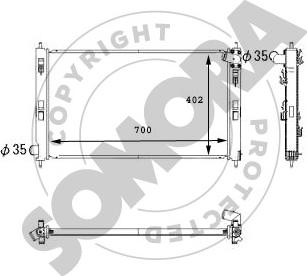 Somora 184540 - Радиатор, охлаждение двигателя autospares.lv