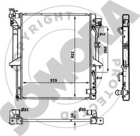 Somora 187140B - Радиатор, охлаждение двигателя autospares.lv