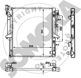 Somora 187140C - Радиатор, охлаждение двигателя autospares.lv