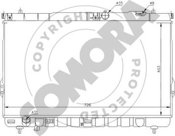 Somora 135040A - Радиатор, охлаждение двигателя autospares.lv