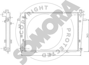 Somora 136540A - Радиатор, охлаждение двигателя autospares.lv