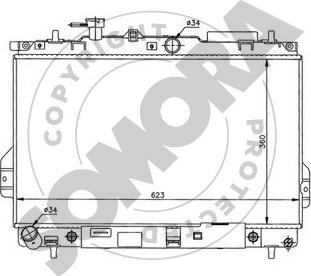 Somora 136040A - Радиатор, охлаждение двигателя autospares.lv