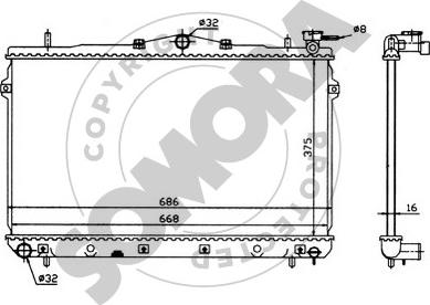 Somora 132040 - Радиатор, охлаждение двигателя autospares.lv