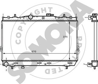 Somora 132240B - Радиатор, охлаждение двигателя autospares.lv