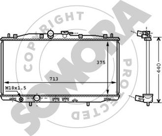 Somora 122740A - Радиатор, охлаждение двигателя autospares.lv