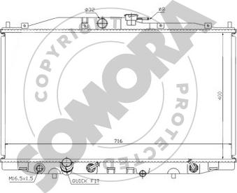 Somora 122740 - Радиатор, охлаждение двигателя autospares.lv