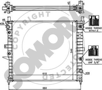 Somora 170040A - Радиатор, охлаждение двигателя autospares.lv