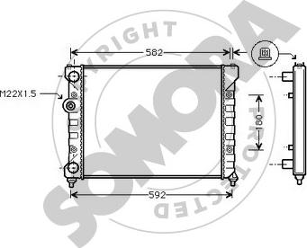 Somora 355440B - Радиатор, охлаждение двигателя autospares.lv