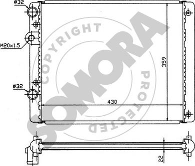 Somora 355240 - Радиатор, охлаждение двигателя autospares.lv