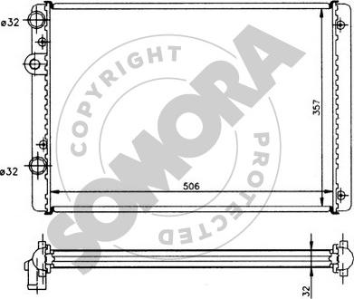 Somora 355241 - Радиатор, охлаждение двигателя autospares.lv