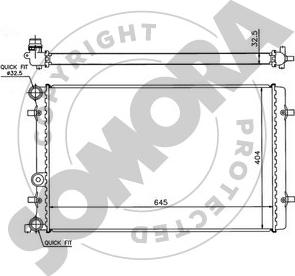 Somora 350940C - Радиатор, охлаждение двигателя autospares.lv